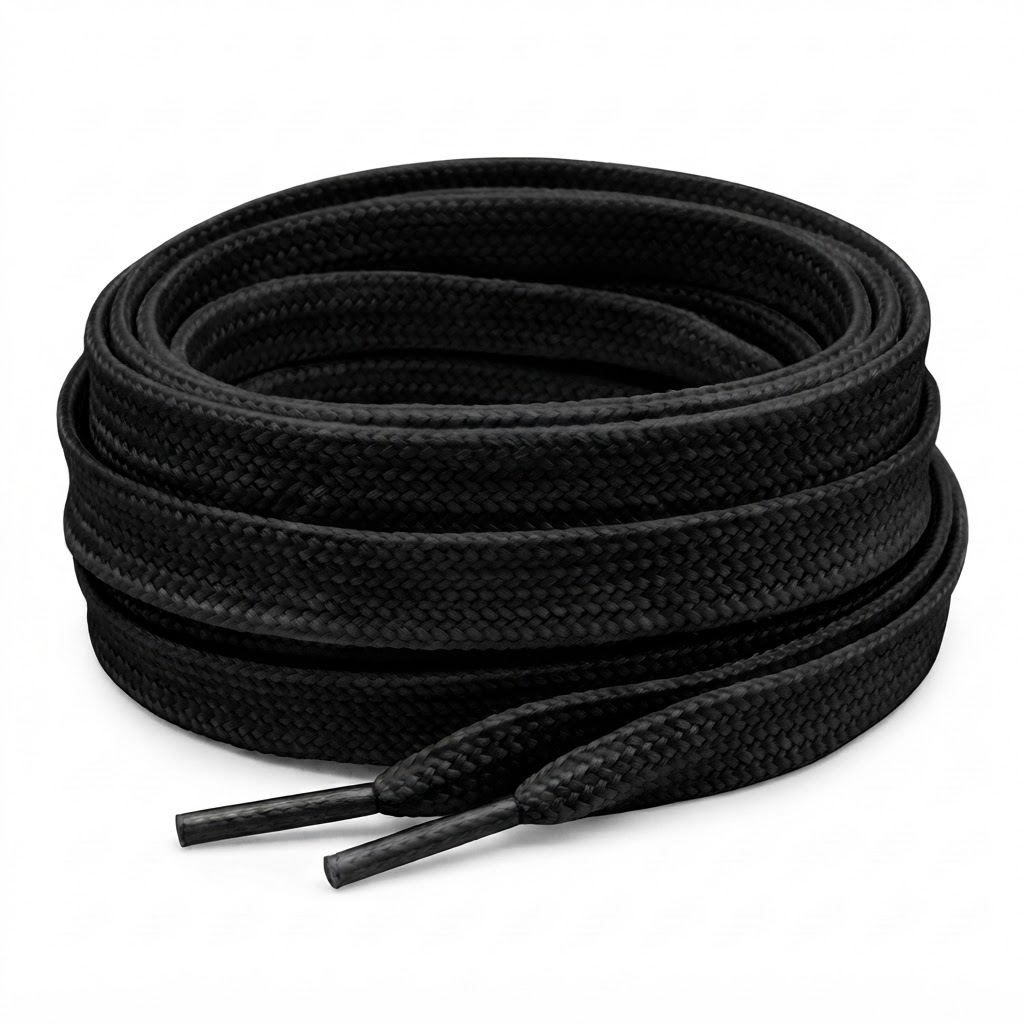 Black Flat Shoelaces