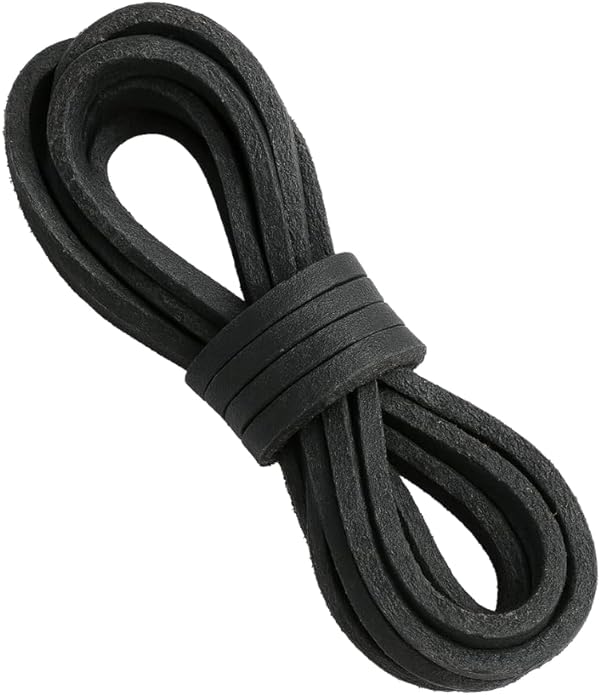 Black Leather Shoelaces