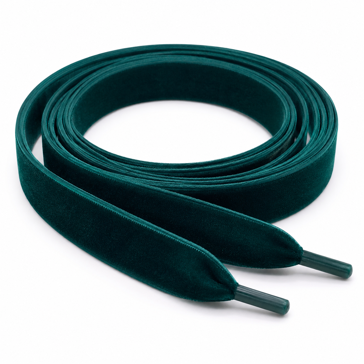 Bottle Green Velvet Shoelaces
