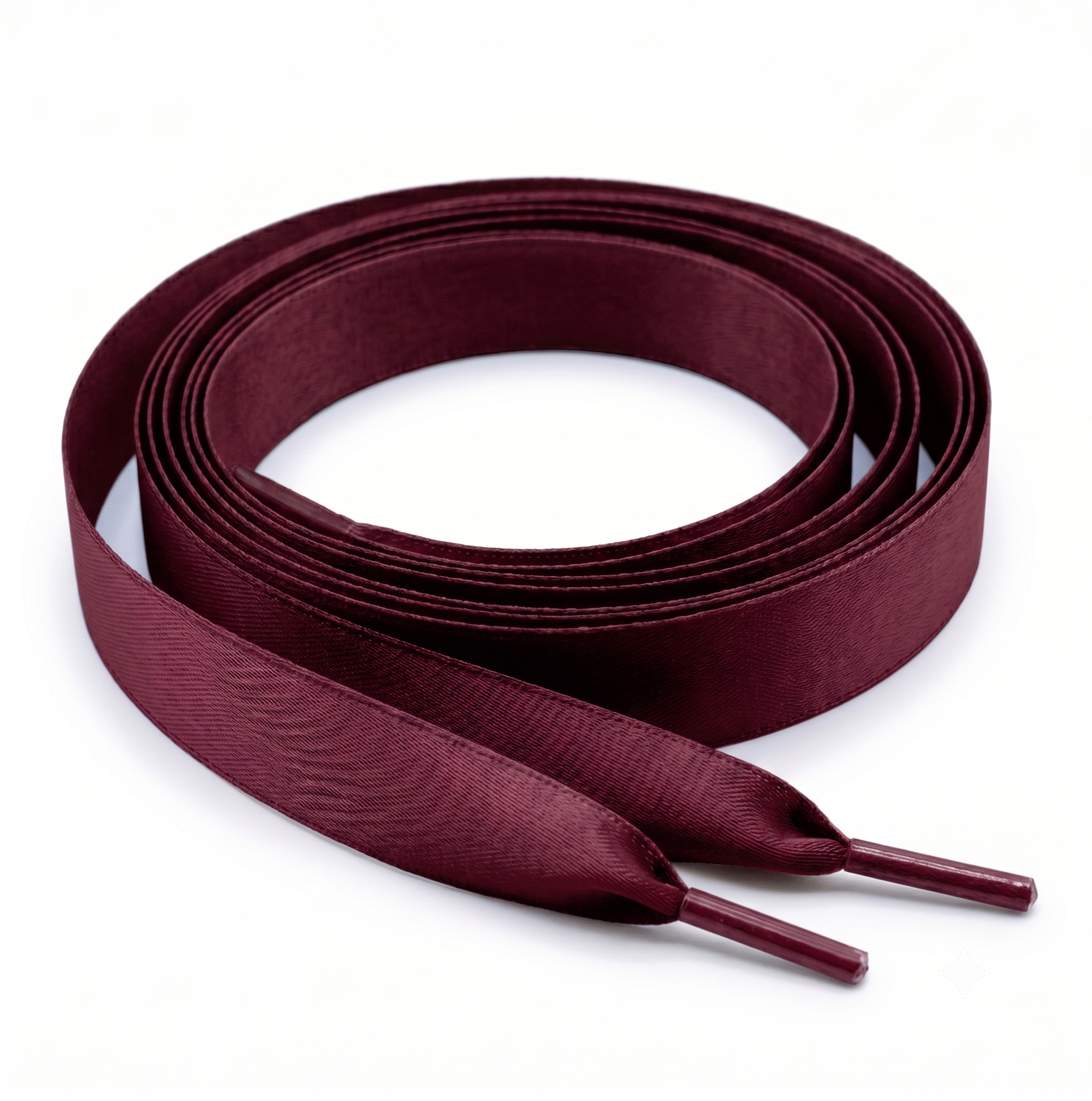 Burgundy Satin Ribbon Shoelaces