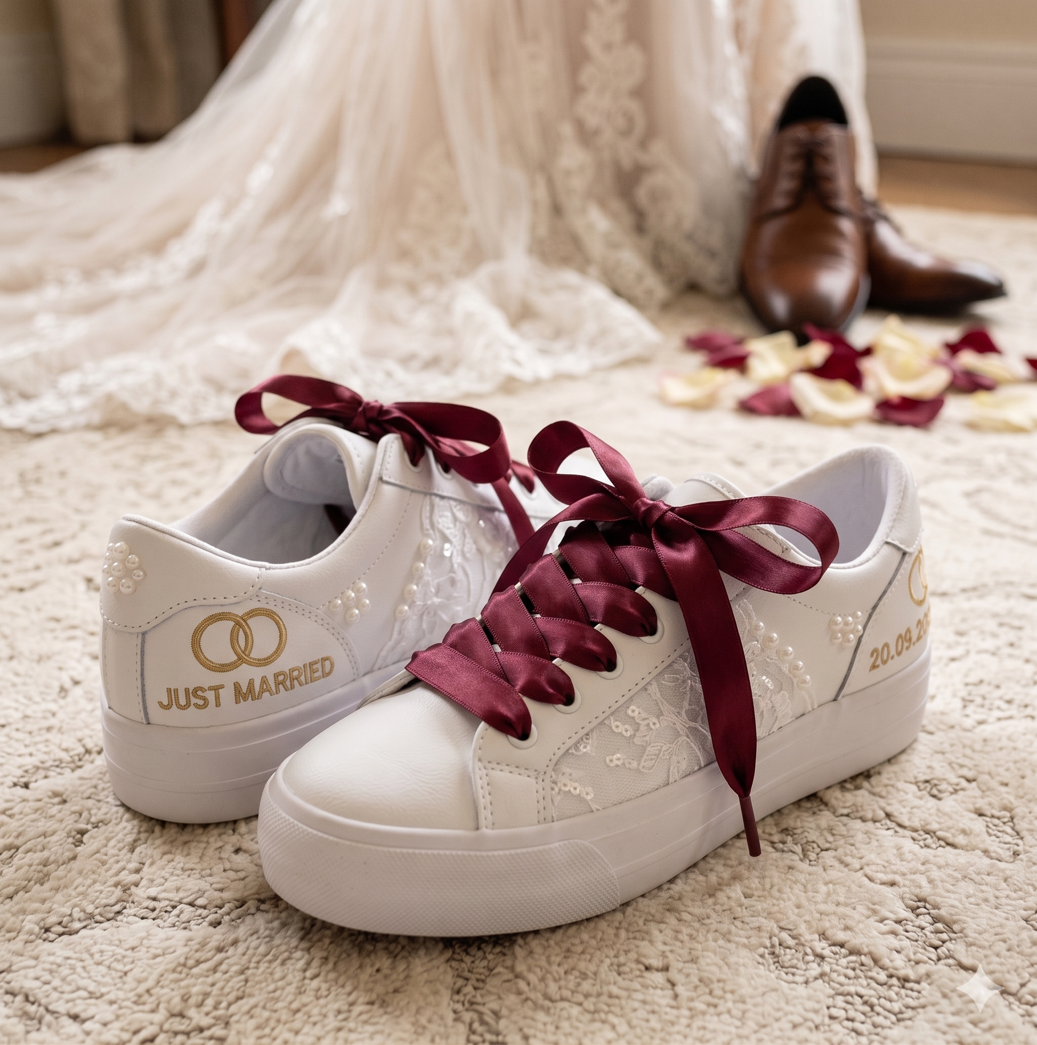 Burgundy Wedding Ribbon Laces
