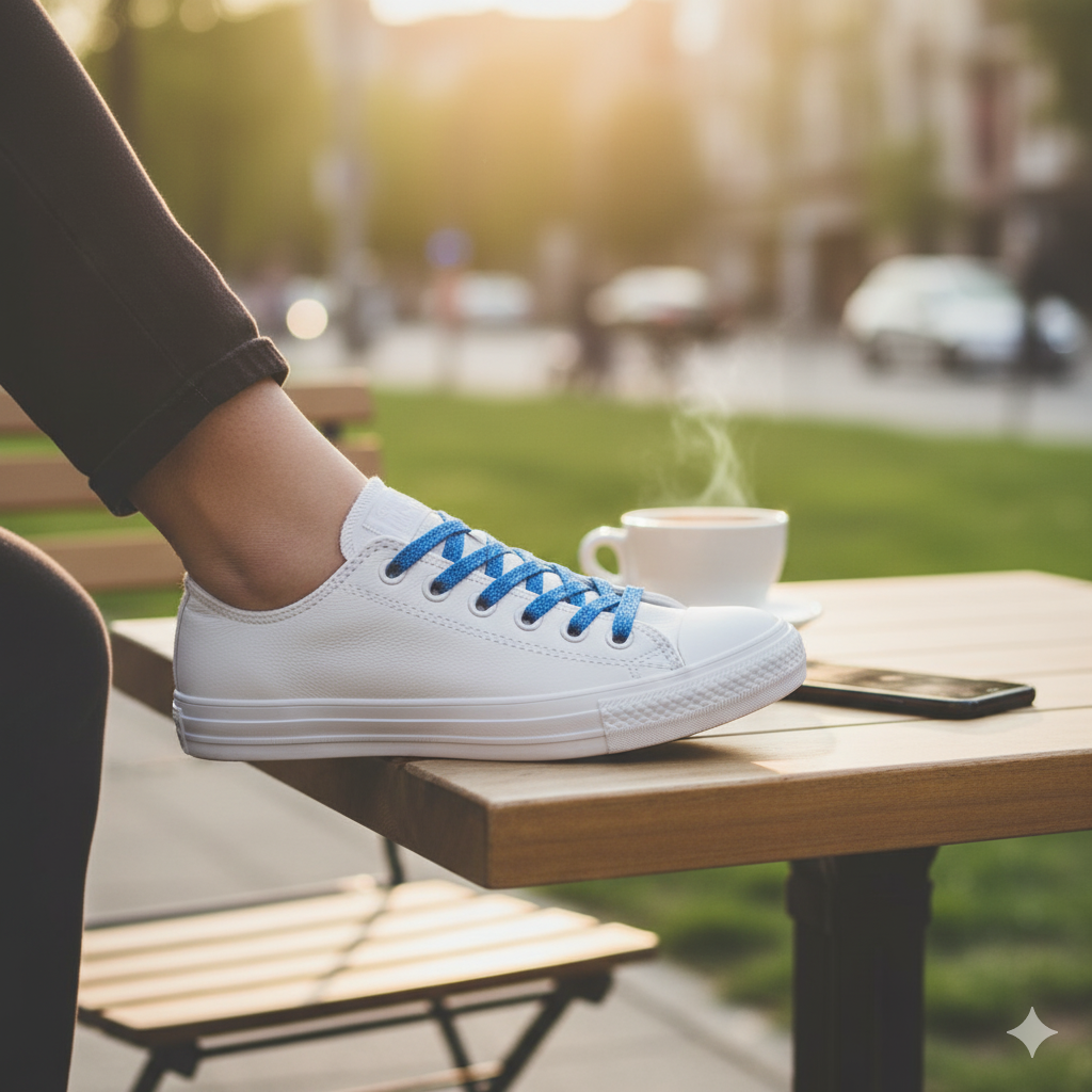 Cobalt Blue Glitter Shoelaces 2