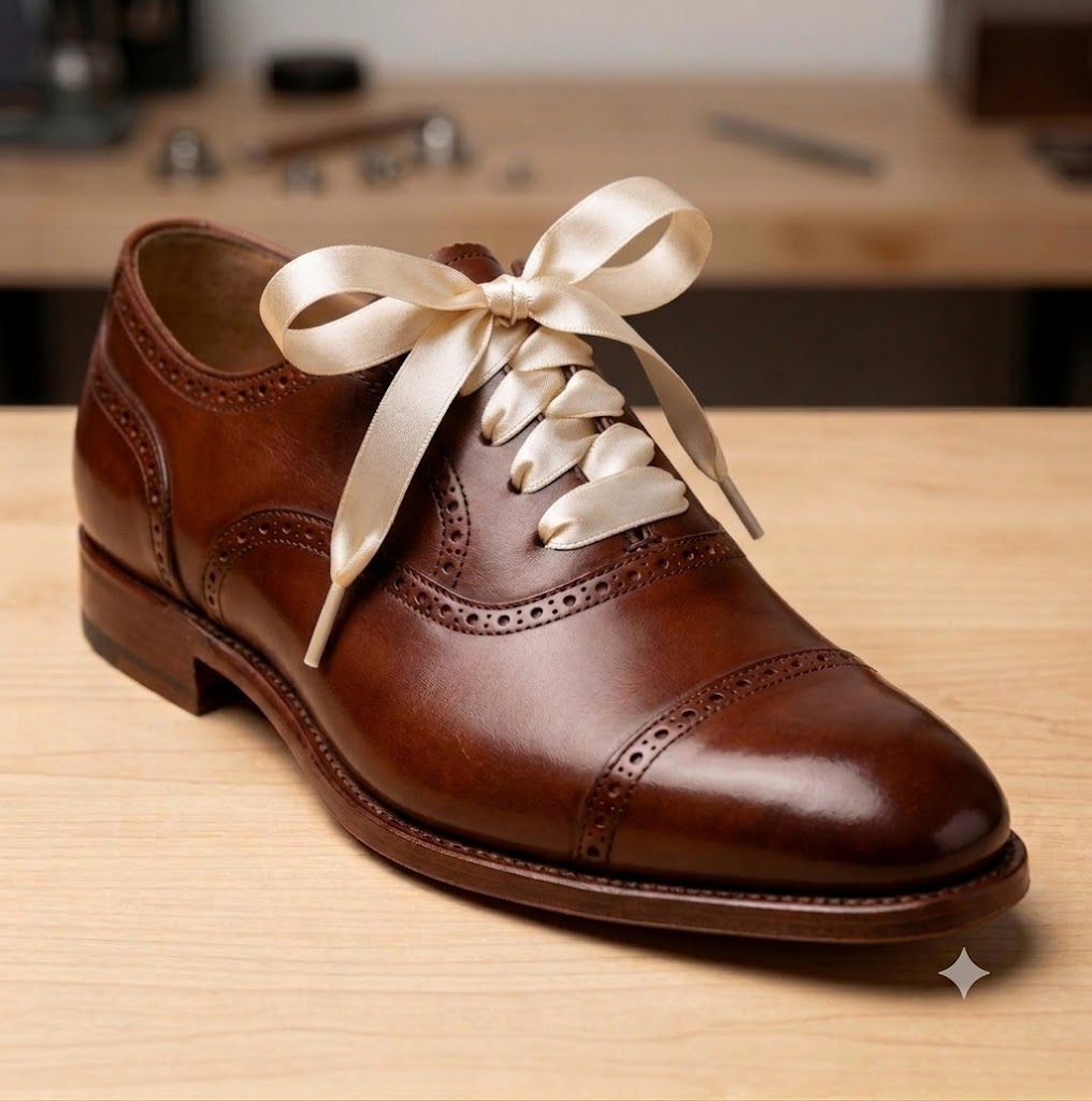 Cream Satin Ribbon Mens Laces