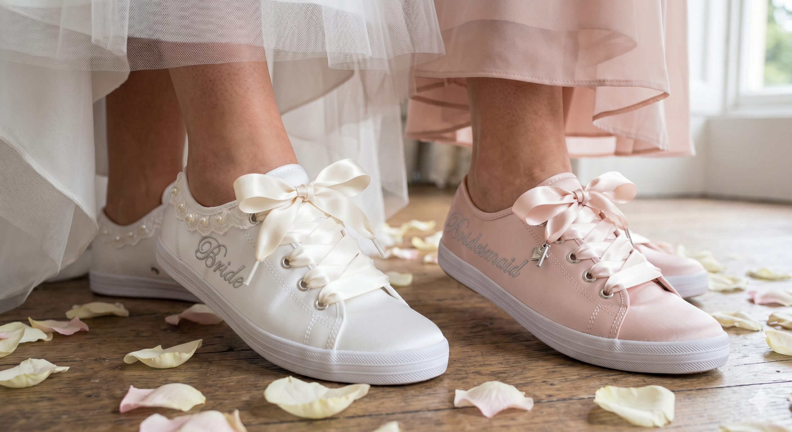 Cream Satin Ribbon Shoelaces 2