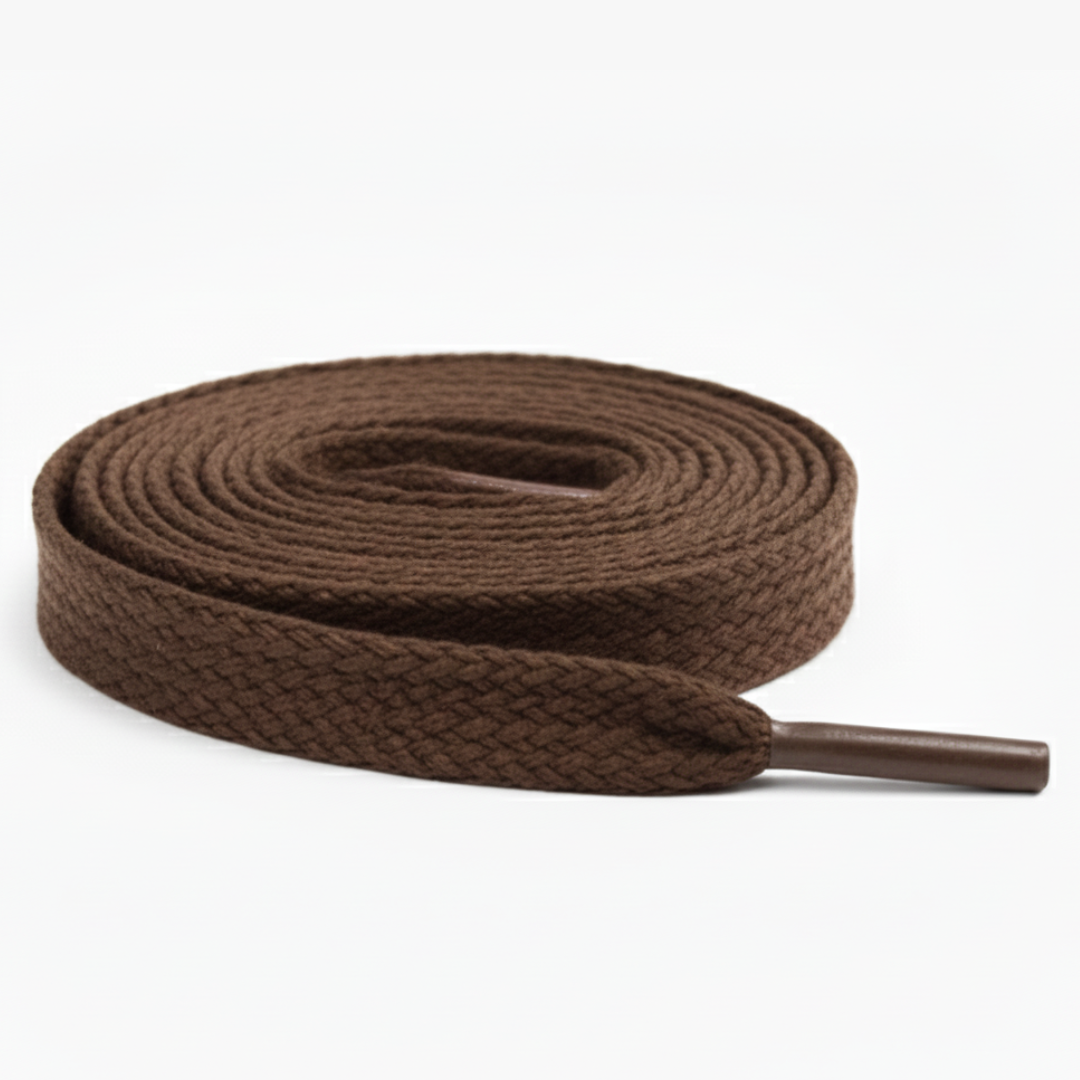 Dark Brown Flat Waxed Shoelaces