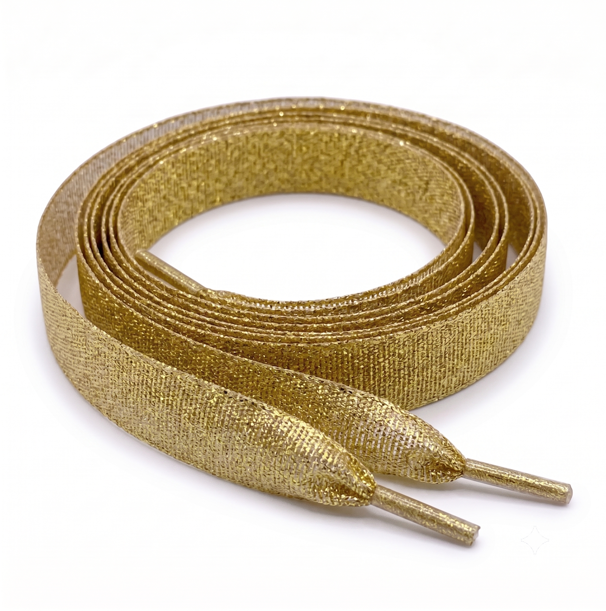 Gold Glitter Ribbon Shoelaces