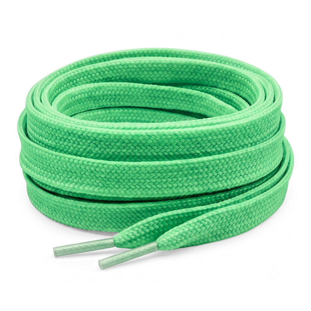 Green Flat Shoelaces