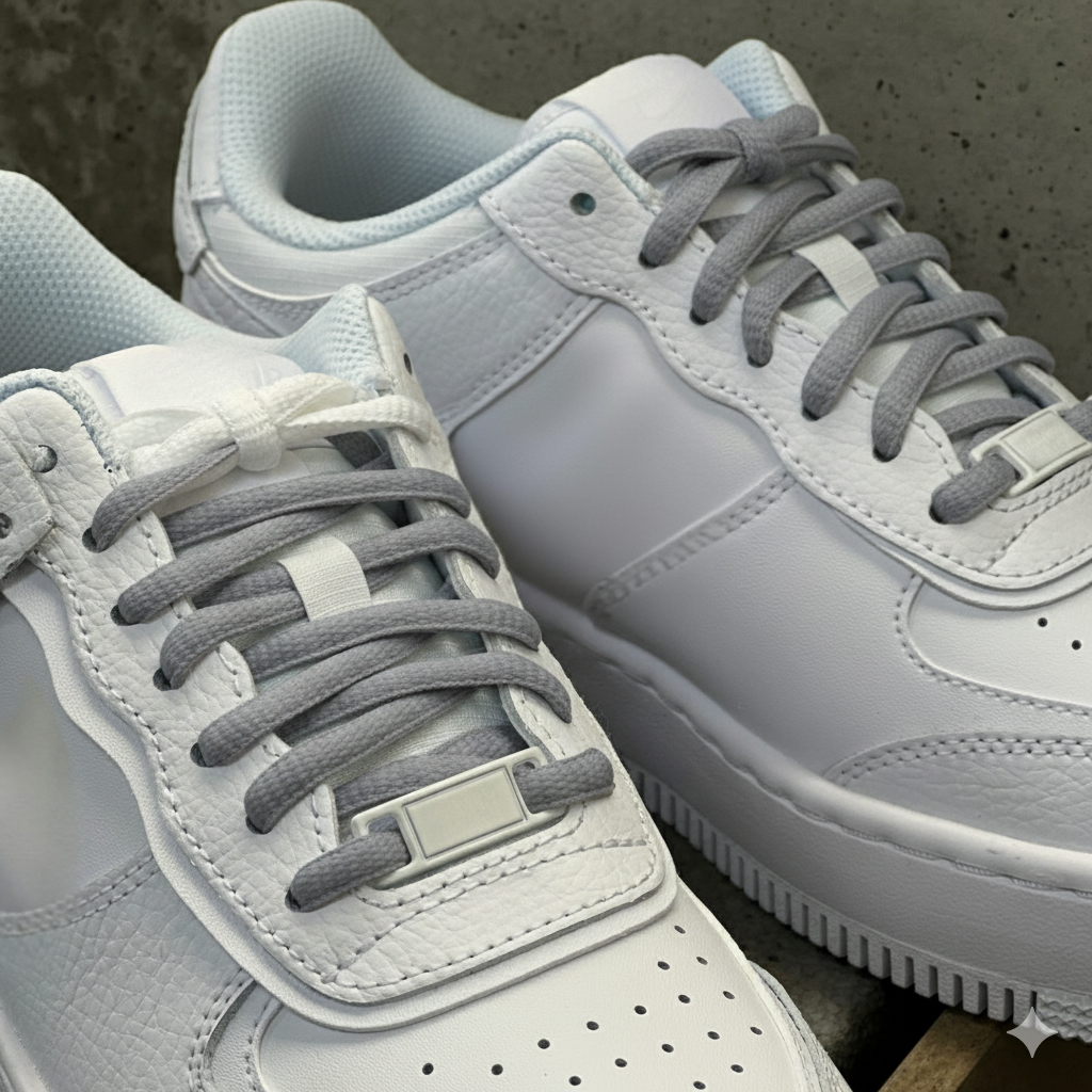 Grey Oval Shoelaces for nikes