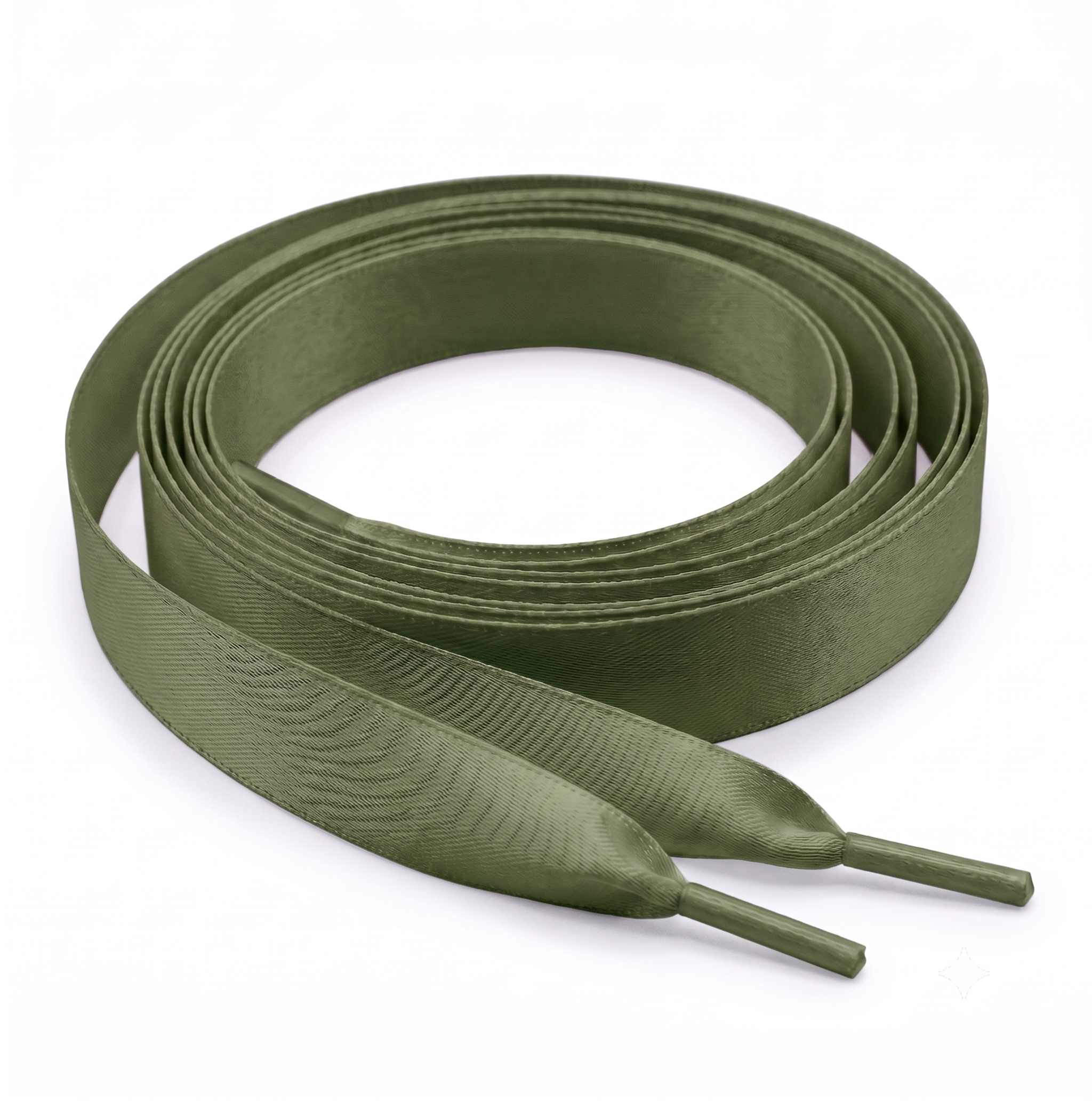 Khaki Green Satin Ribbon Shoelaces