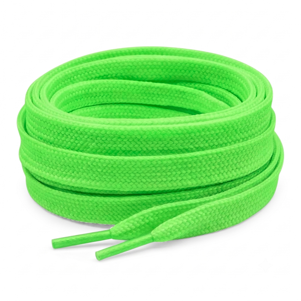 Neon Green Flat shoelaces
