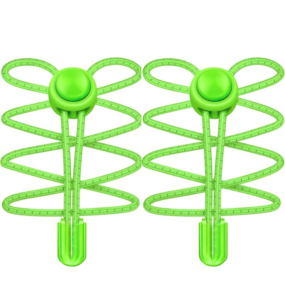 Neon Green Reflective Lock No Tie Shoelaces