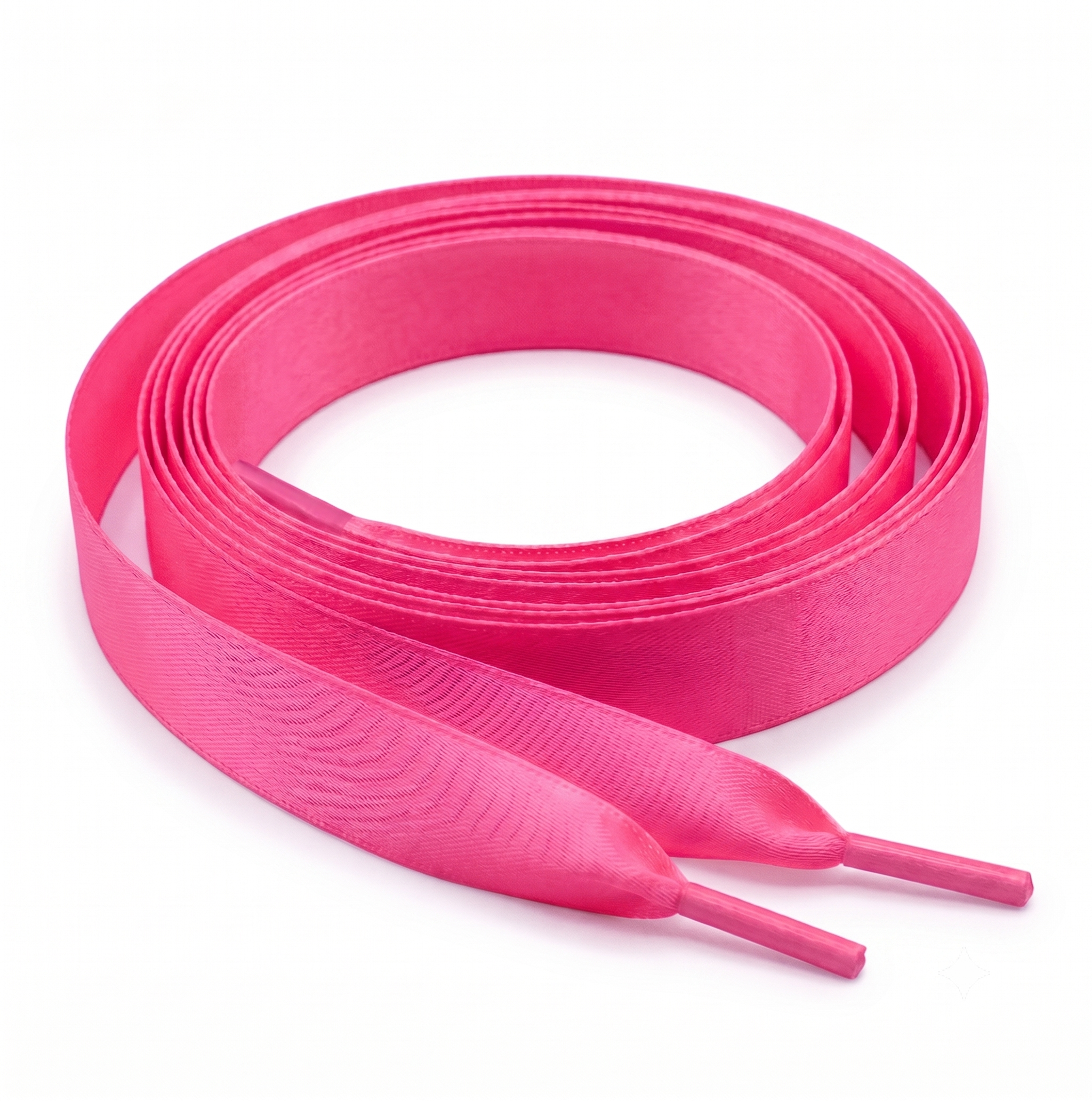 Neon Pink Satin Ribbon Shoelaces