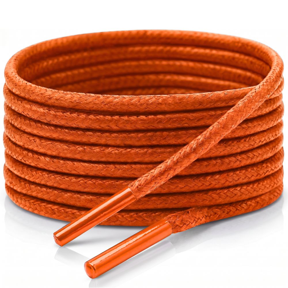 Orange Round Waxed Shoelaces