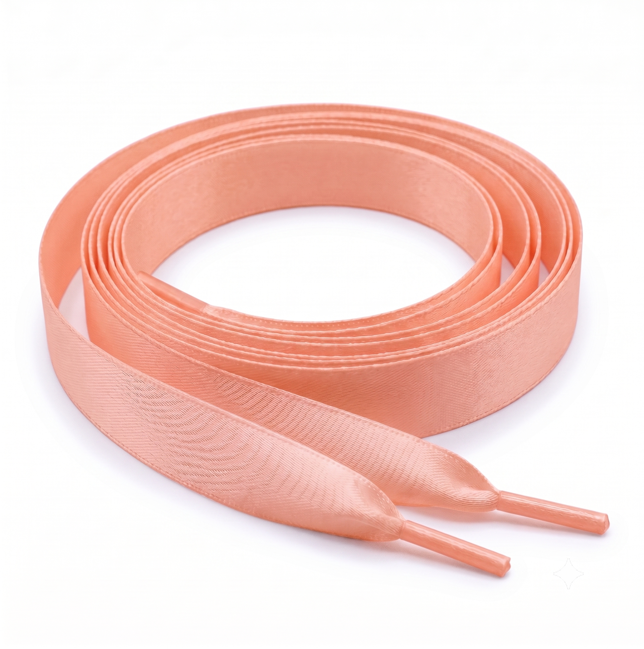 Peach Satin Ribbon Shoelaces