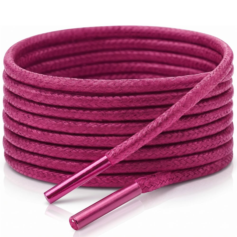 Pink Round Waxed Shoelaces
