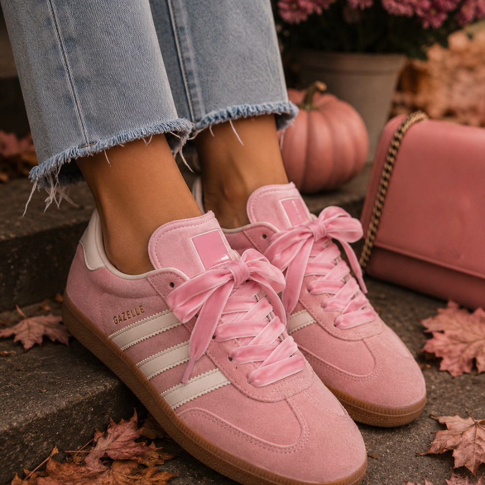 Pink Velvet Laces for Gazelles