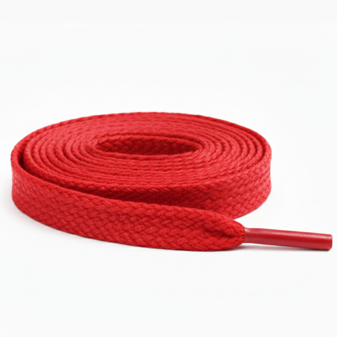 Red Flat Waxed Shoelaces
