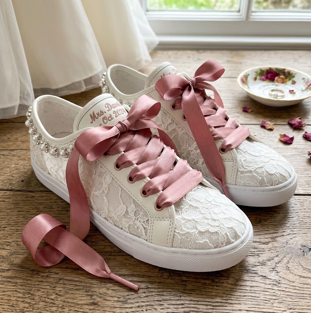 Rose Gold Beige Pair of shoelaces 2