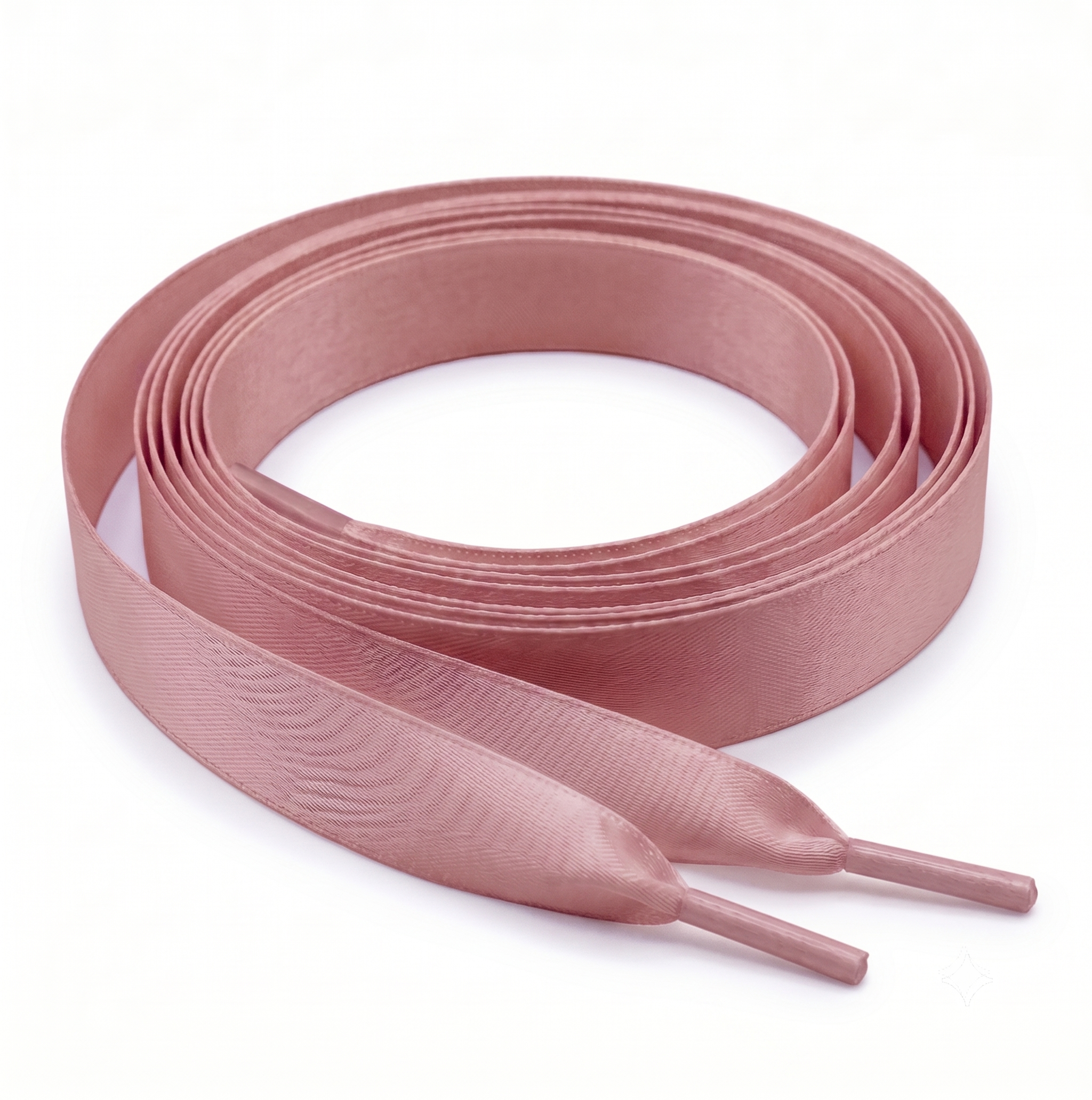 Rose Gold Blush Satin Ribbon Shoelaces