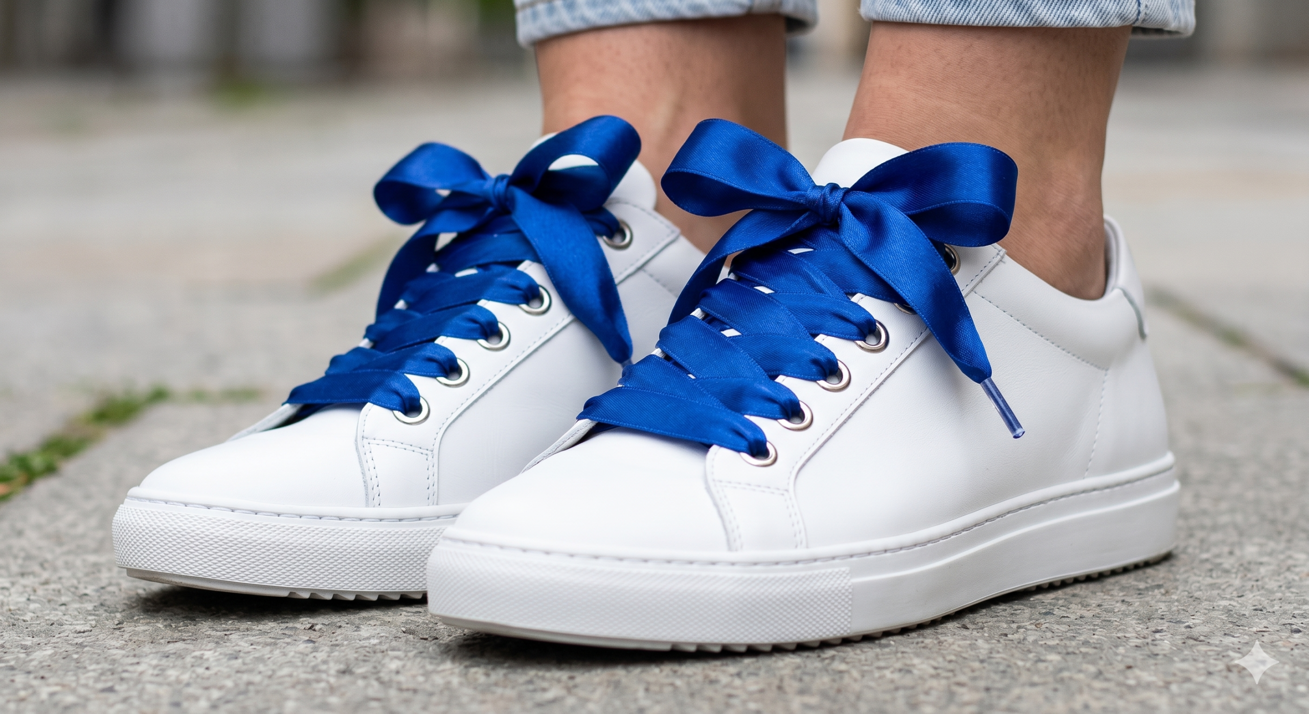 Royal Blue Satin Ribbon Shoelaces copy