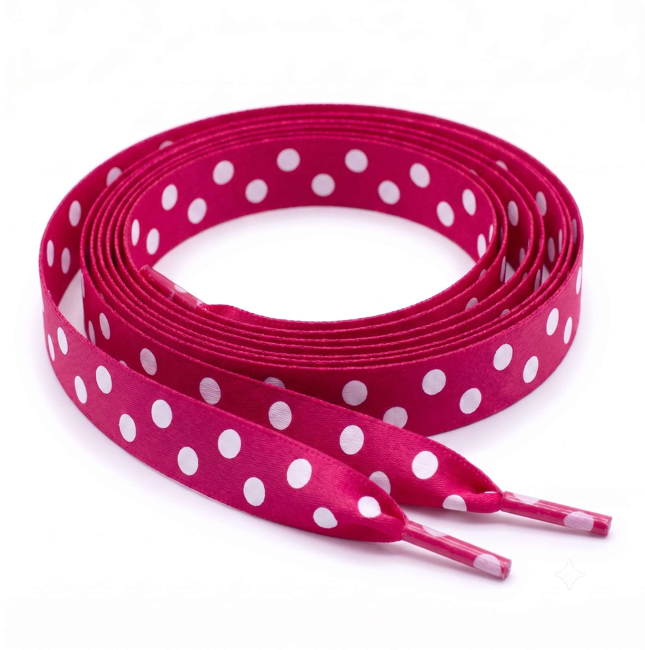 Shocking Pink Polka Dot Shoelaces