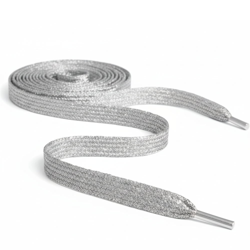 Silver Glitter Shoelaces