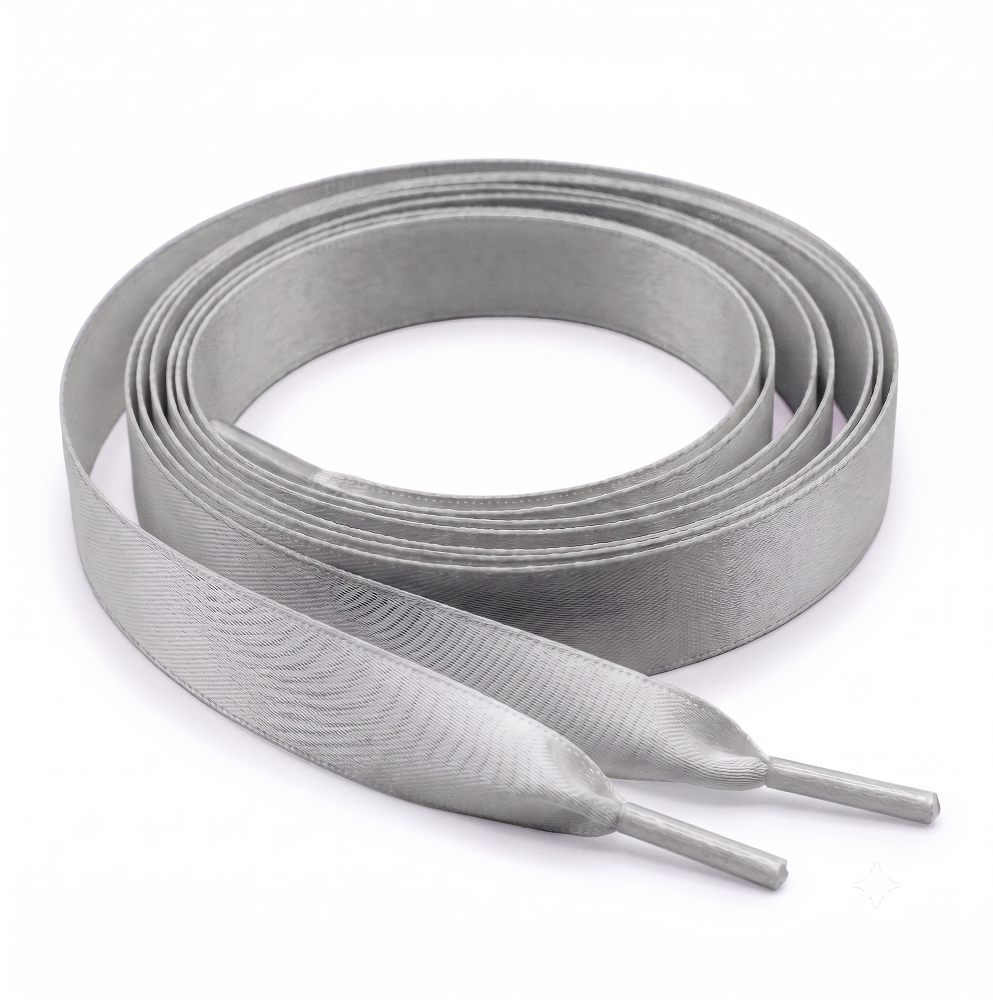 Silver Grey Satin Ribbon Shoelaces