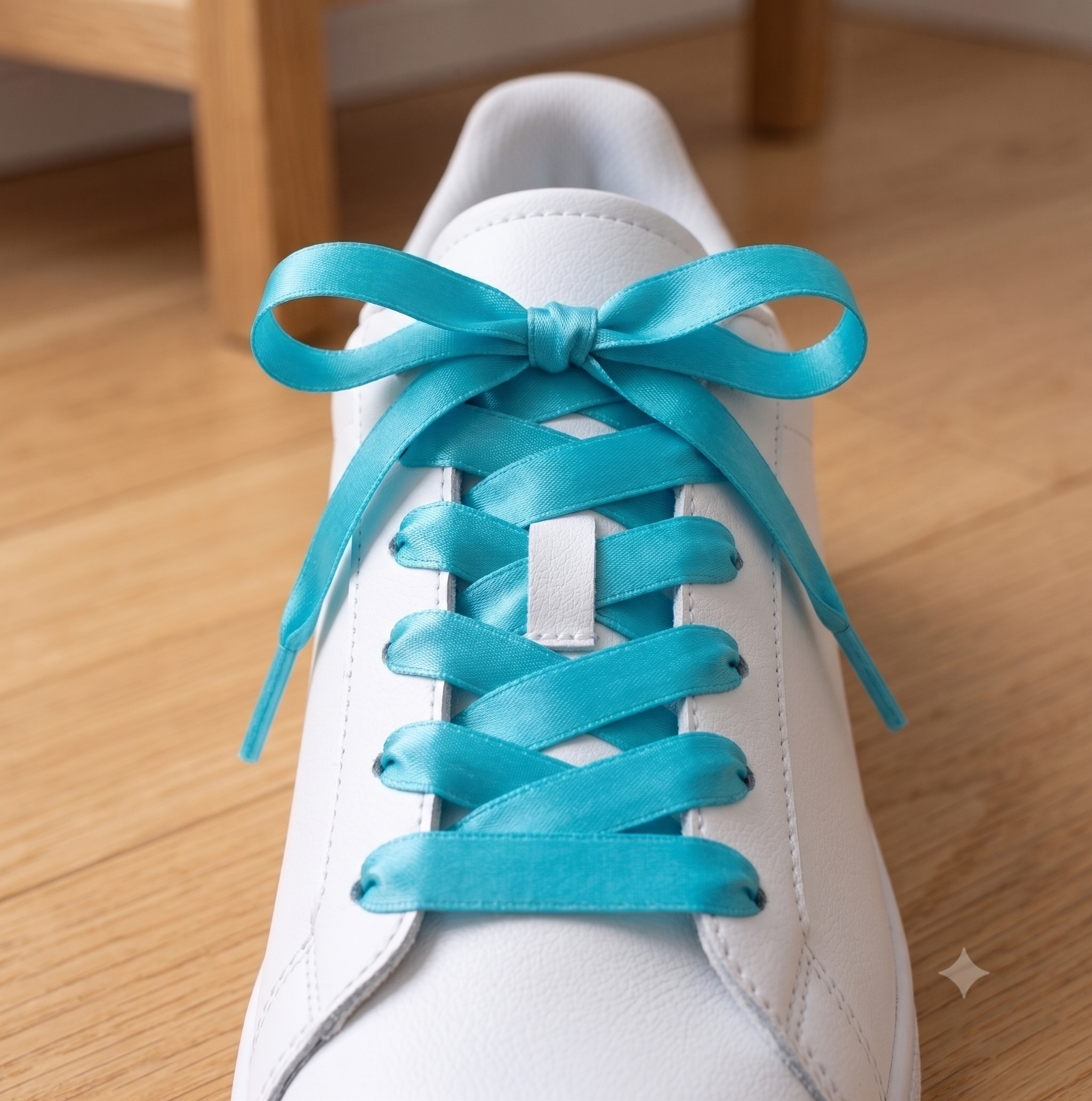 Turquiose Satin Ribbon Shoelaces