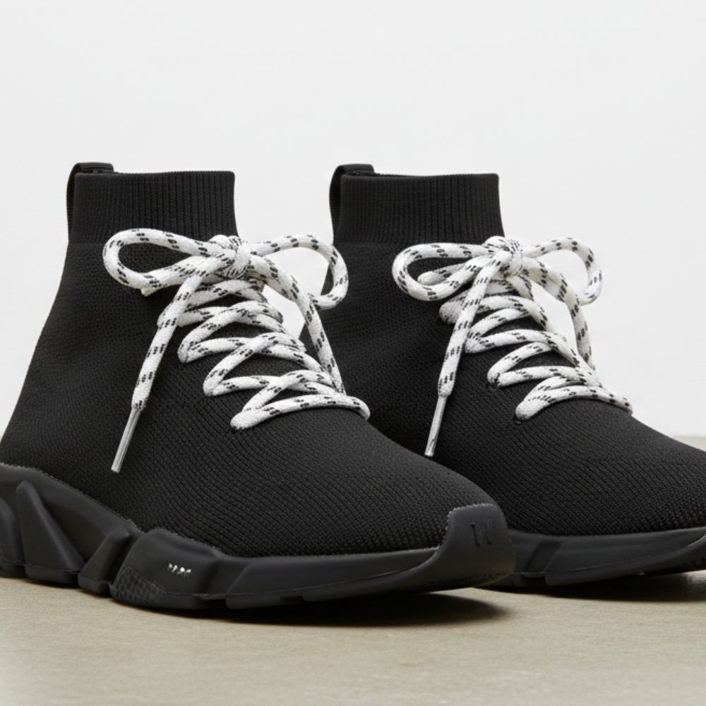 White & Black Balenciaga shoelaces 2