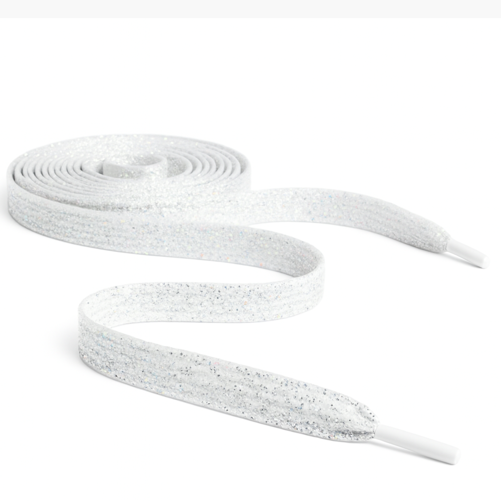 White Glitter Shoelaces