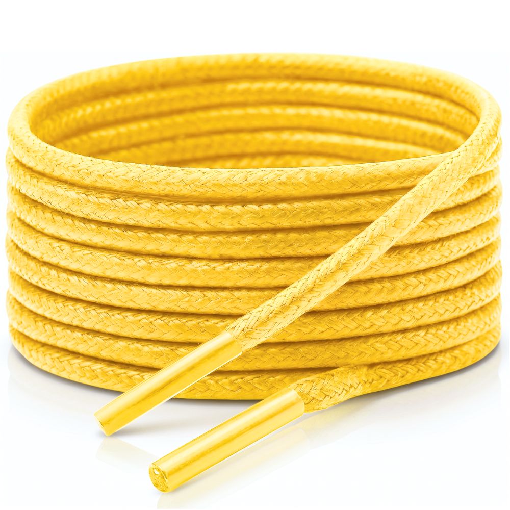 Yellow Round Waxed Shoelaces