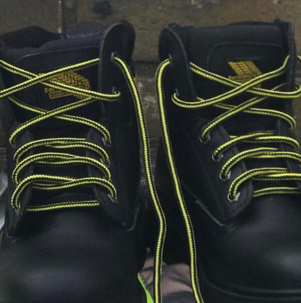 Yellow & Black Hiking or Work Boot Laces - The Shoelace Shop