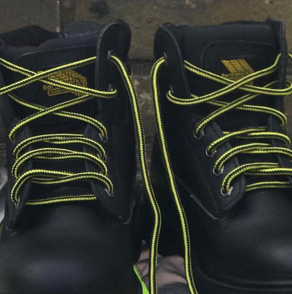 Yellow & Black Hiking or Work Boot Laces The Shoelace Shop