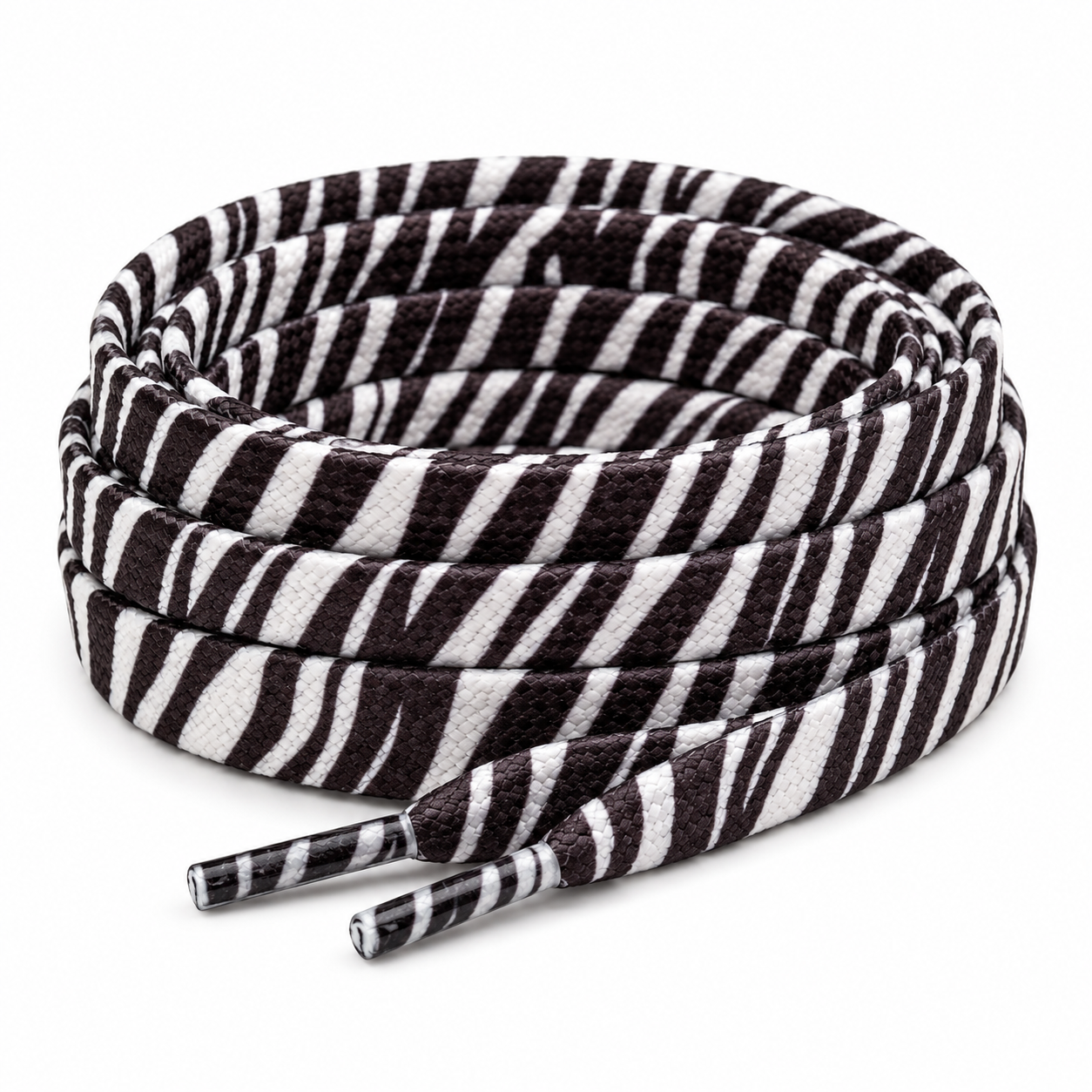 Zebra Print Flat Shoelaces