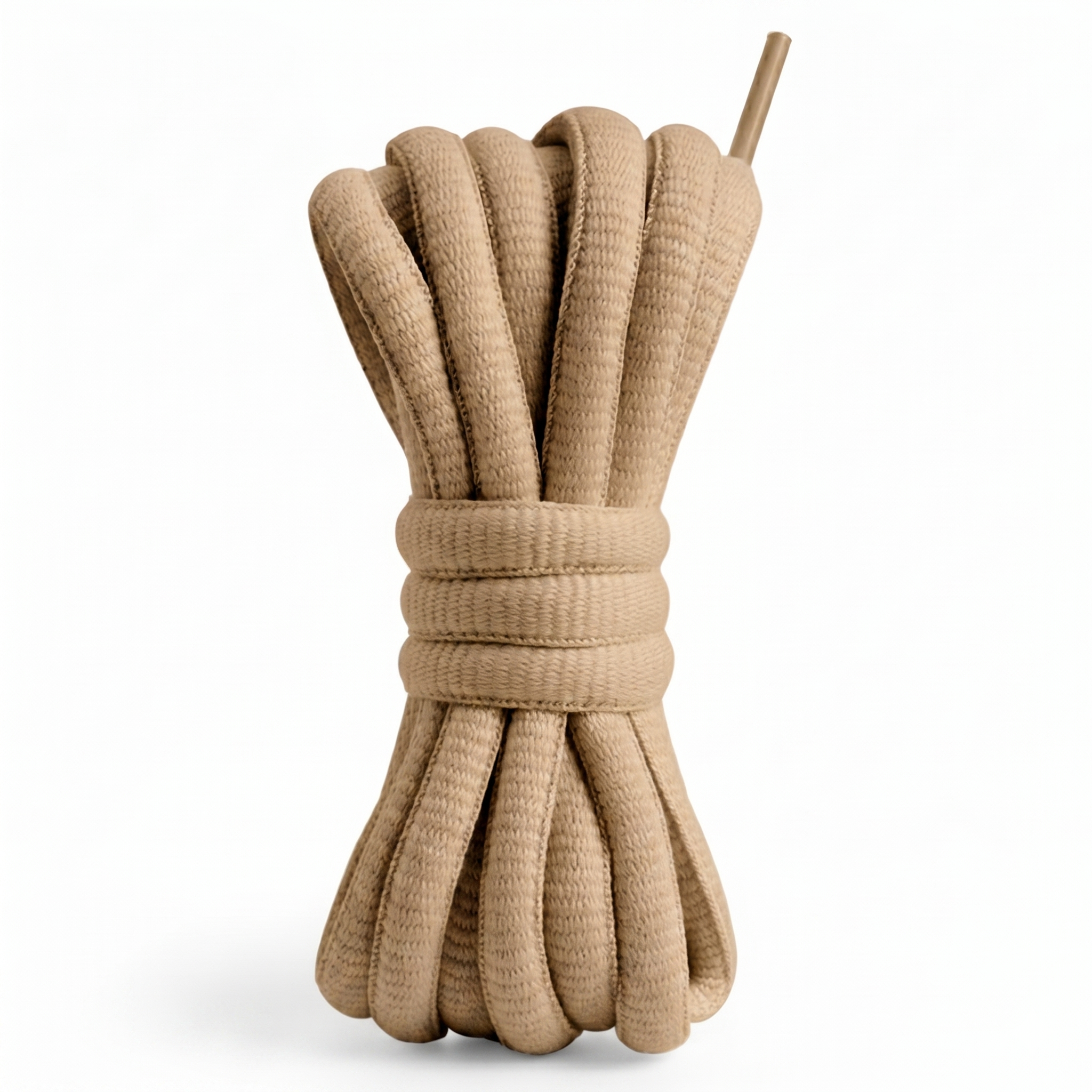 Beige Oval Trainer Sport Shoelaces