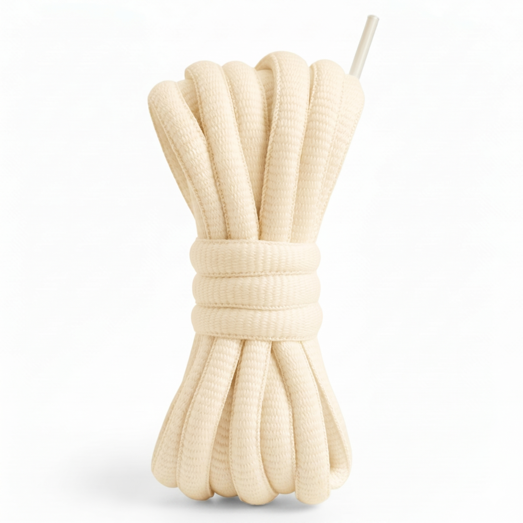 Cream Oval trainer shoelaces